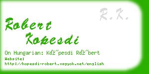 robert kopesdi business card